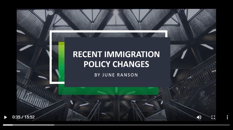 Immigration policy changes webinar recording Oct 2019